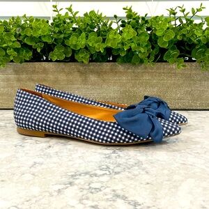NIB Jack Rogers Heidi Flat Gingham (Blue/white)- Size 8